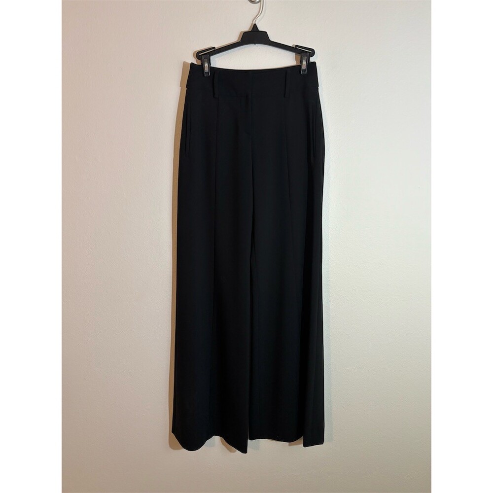 Giorgio Armani Dress Pants Womens Size 36 Black Wide-Leg Pleated High Rise